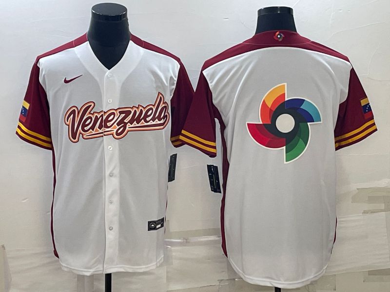 Men 2023 World Cub Venezuela Blank White Nike MLB Jersey